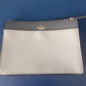 Kate Spade gray colorblock clutch